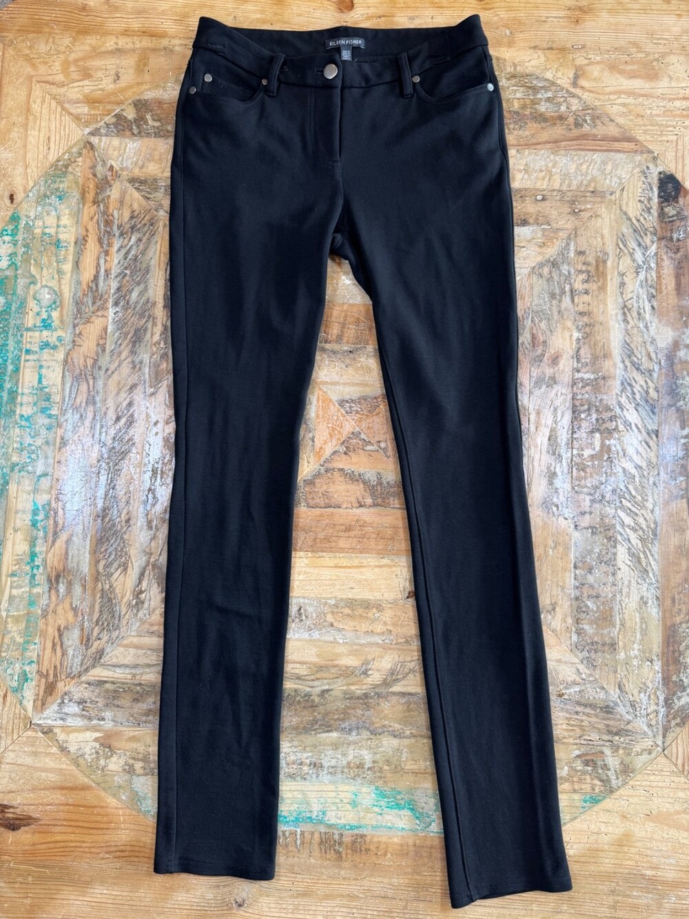 Eileen Fisher skinny Pointe Knit Trousers size 0 travel minimalist quiet luxury